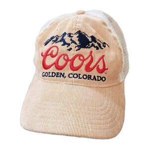Coors Golden Colorado Brown Corduroy Trucker Snapback Hat Cap 2020